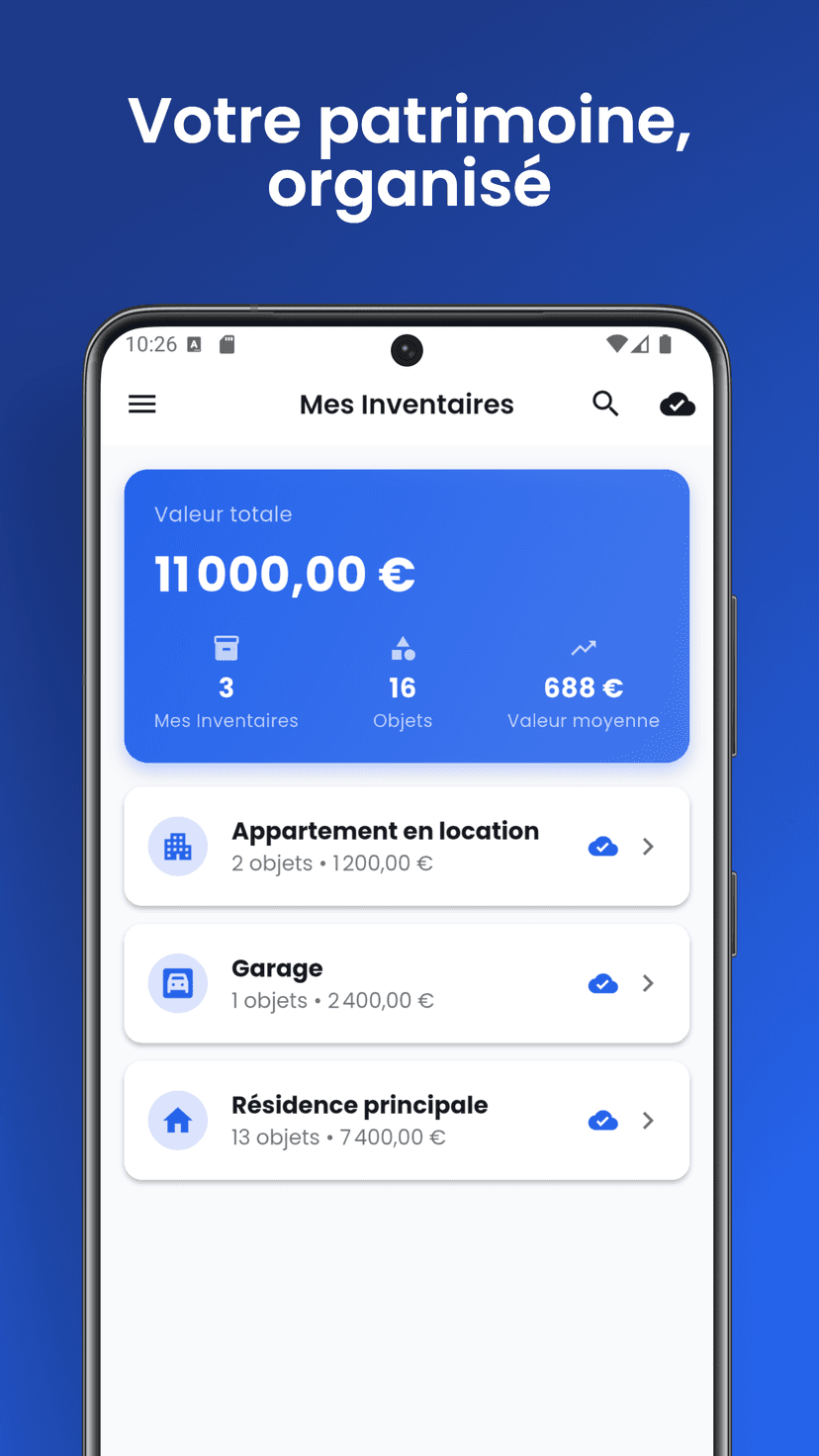 InventoryMe - Liste de tous vos inventaires personnels